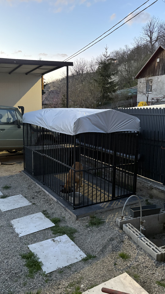 Recenzie produs - Padoc pentru câini, 1,5 × 3,0 × 1,8 m, acoperiș complet - metalgroup.ro
